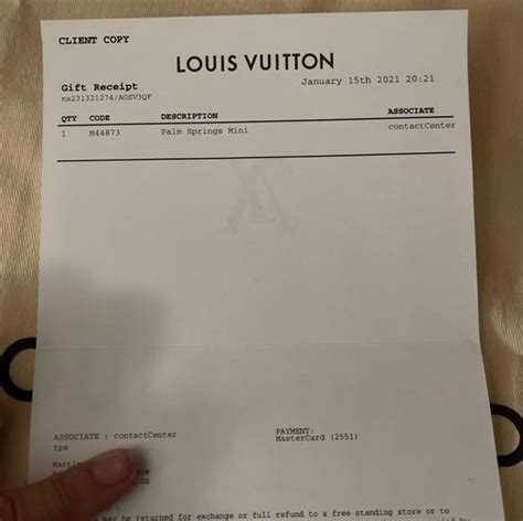 gift receipt louis vuitton